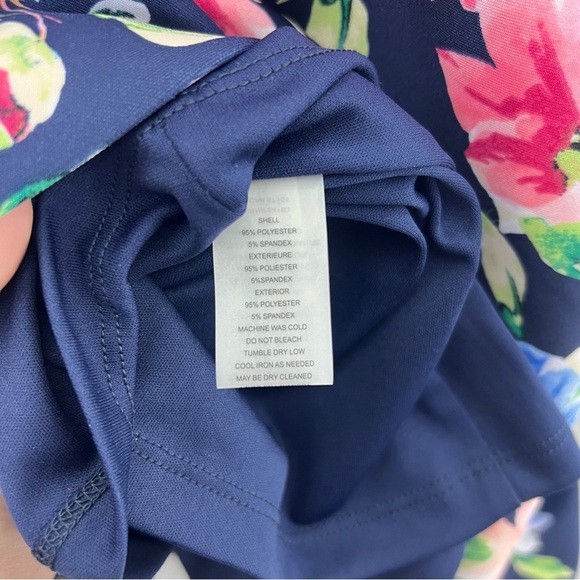 Vince Camuto Floral Sleeveless Dress - Navy and Pink - Picture 4 of 7